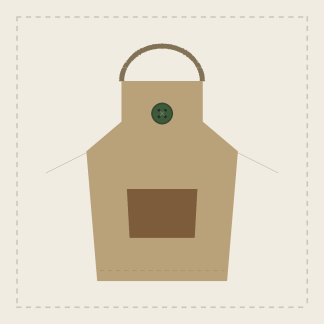 Лляний фартух із кишенею / Linen apron with pocket